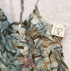 Boho Floral Crop Top with Cross Back